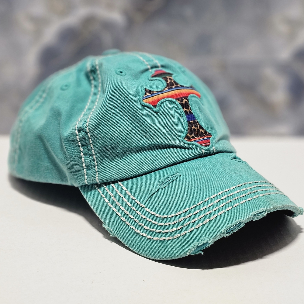 KBETHOS Teal Kids Hat with Leopard Cross